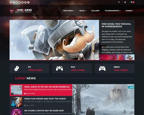 Awesome Game Website Templates .